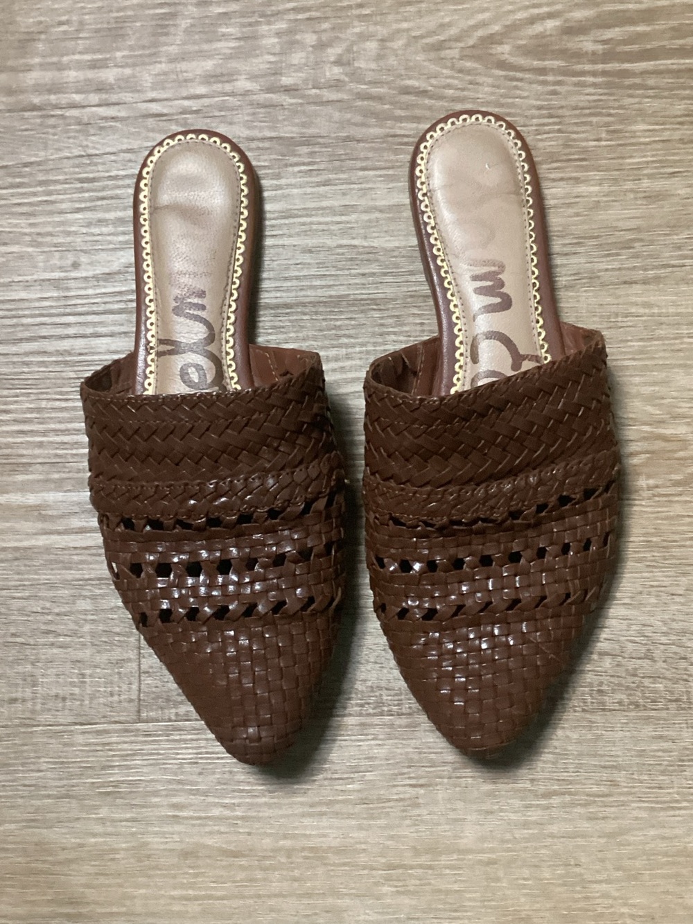 Sam Edelman Natalya Woven Leather Mule - Brown Sz 8